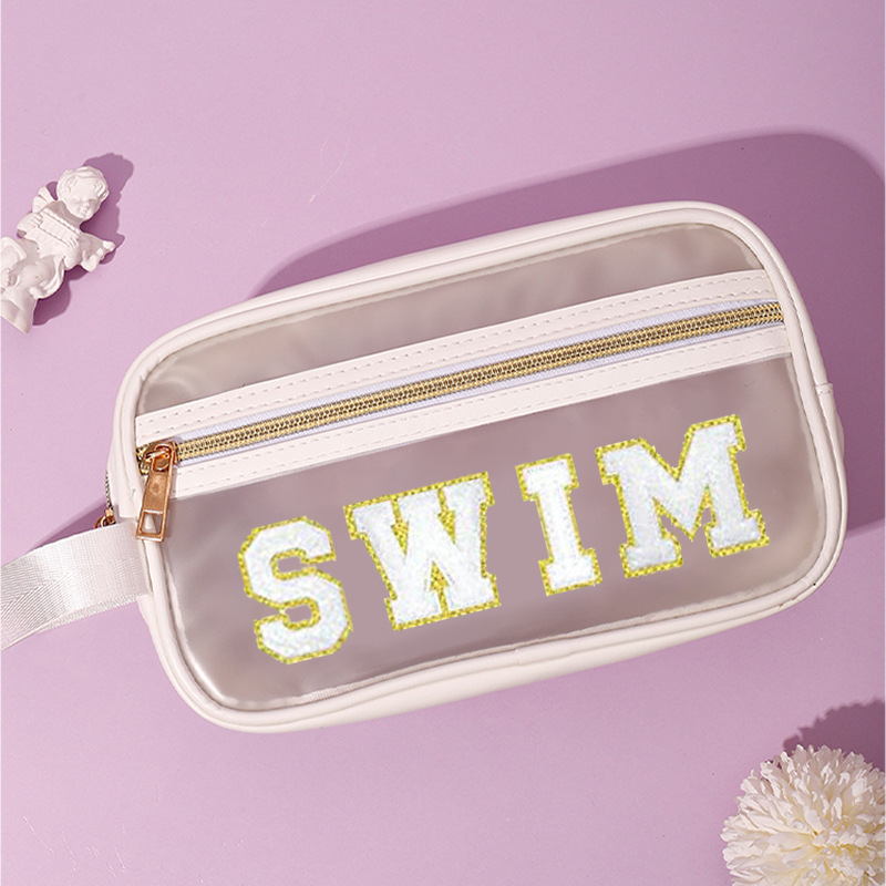 Women Bag Popular Transparent Hand-held Cosmetic Bag Embroidered Makeup Bag Toiletry Bag Free shipping