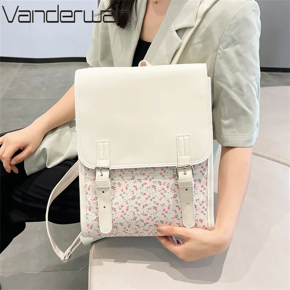 Womens Cute Flower Backpack Fashion Backpack Korean Rucksack Mochilas Kawaii Summer Style Backpack 240912