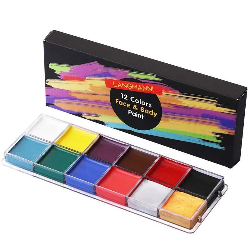 Facial and body painting cream waterproof full-color non-toxic safe painting oil Christmas makeup palette tattoo art party tools W240824