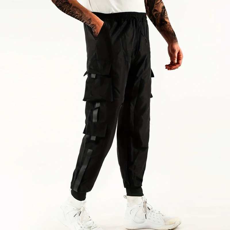 Classic Design Multi Flap Pockets Cargo PantsMens Loose Fit Drawstring Harem Cargo Jogger Pants LX241107