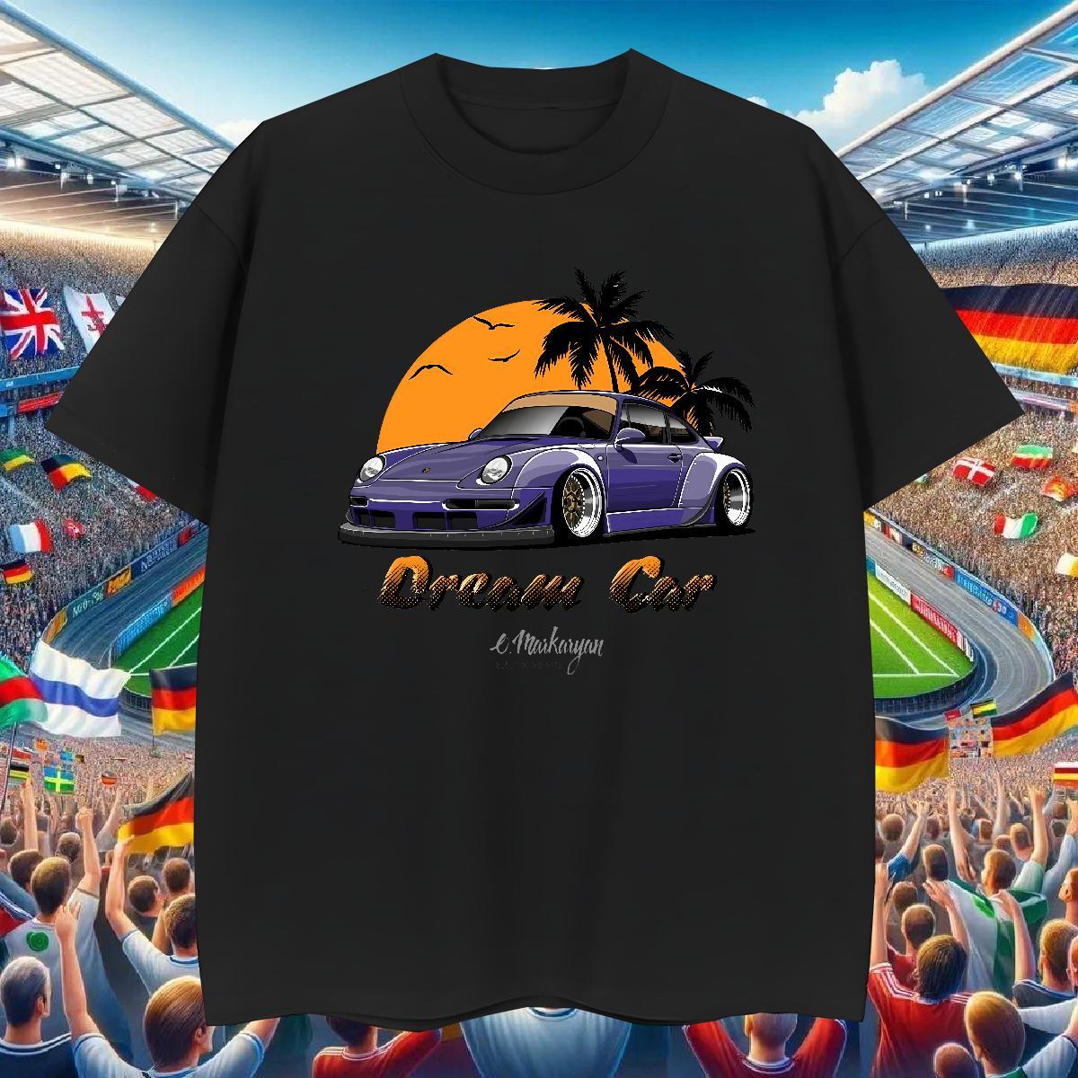 Cool T-Shirts for Men 230g Pure Cotton car Street Casual Custom Big Size Breathable Short Sleeve Men Tees Stylist Tshirts