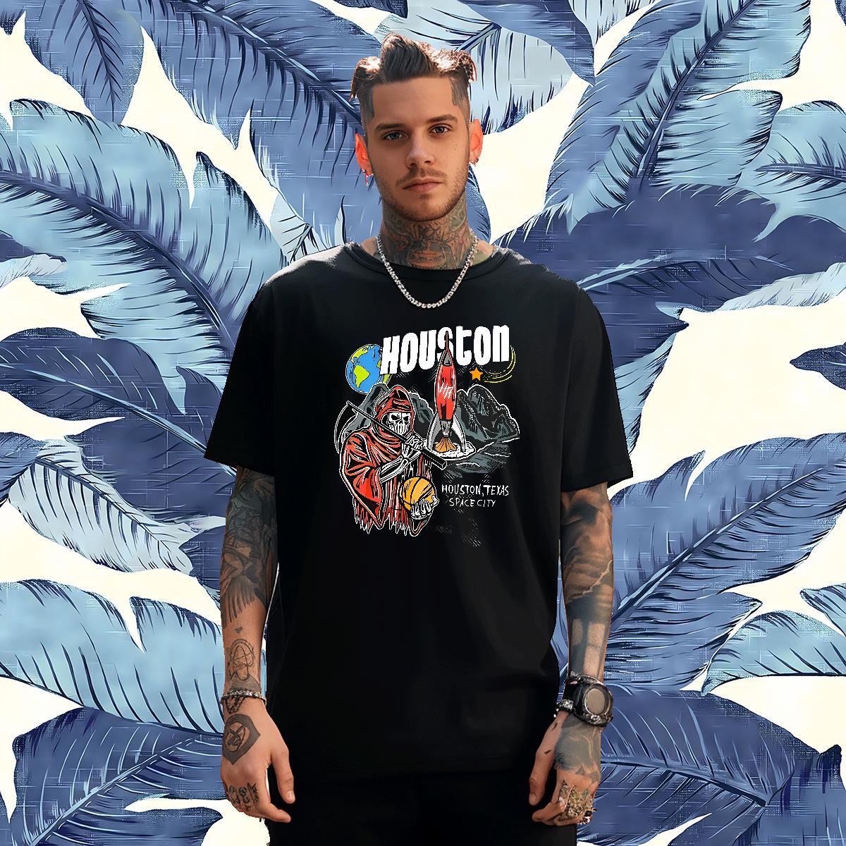 Soft T shirt 230g Cotton skull Street Casual Skull Breathable Crew Neck Men Clothes T-Shirt Fashion Designer Polos