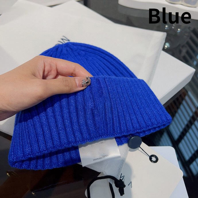 Blue Knitted Hat Designer Man Woman Bonnie Hat