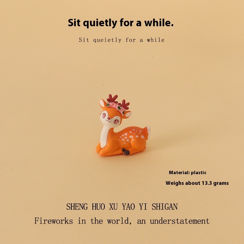 Decorative ed Deer Animal Figurine Fun Toy-Like Object for Home Interior Design and Workplace Accents