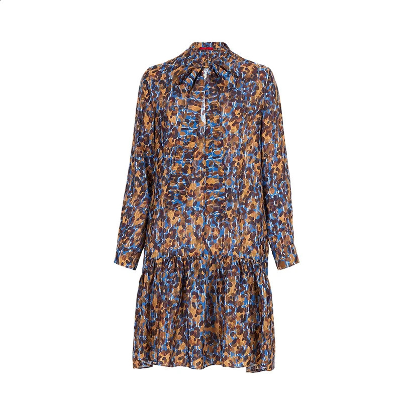 Womens Dress Classic Fashion Versatile Female Dress Advanced Elegant V-Neck Tie n Ladies Multi Color Dresses 240824
