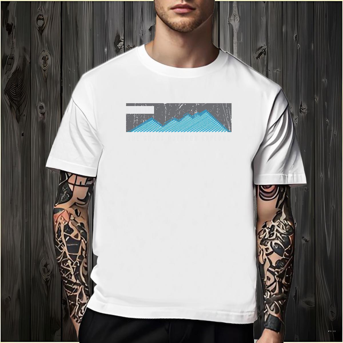 High Quality T-Shirts for Men 230g Pure Cotton mountains Daily Outfit Custom Anime Round Neck Short Sleeve Men Tees New Arrival Tees Shirts