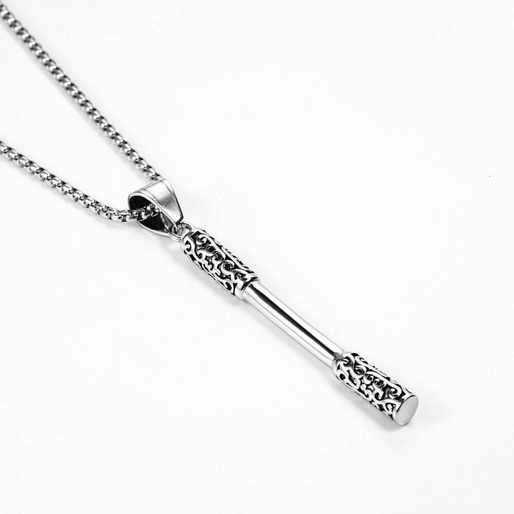 Black Mythical Saint Returns, Sun Wukong's Ruyi Golden Hoop Necklace, Sea God Needle Titanium Steel Pendant, Hip hop Men's and Women's 