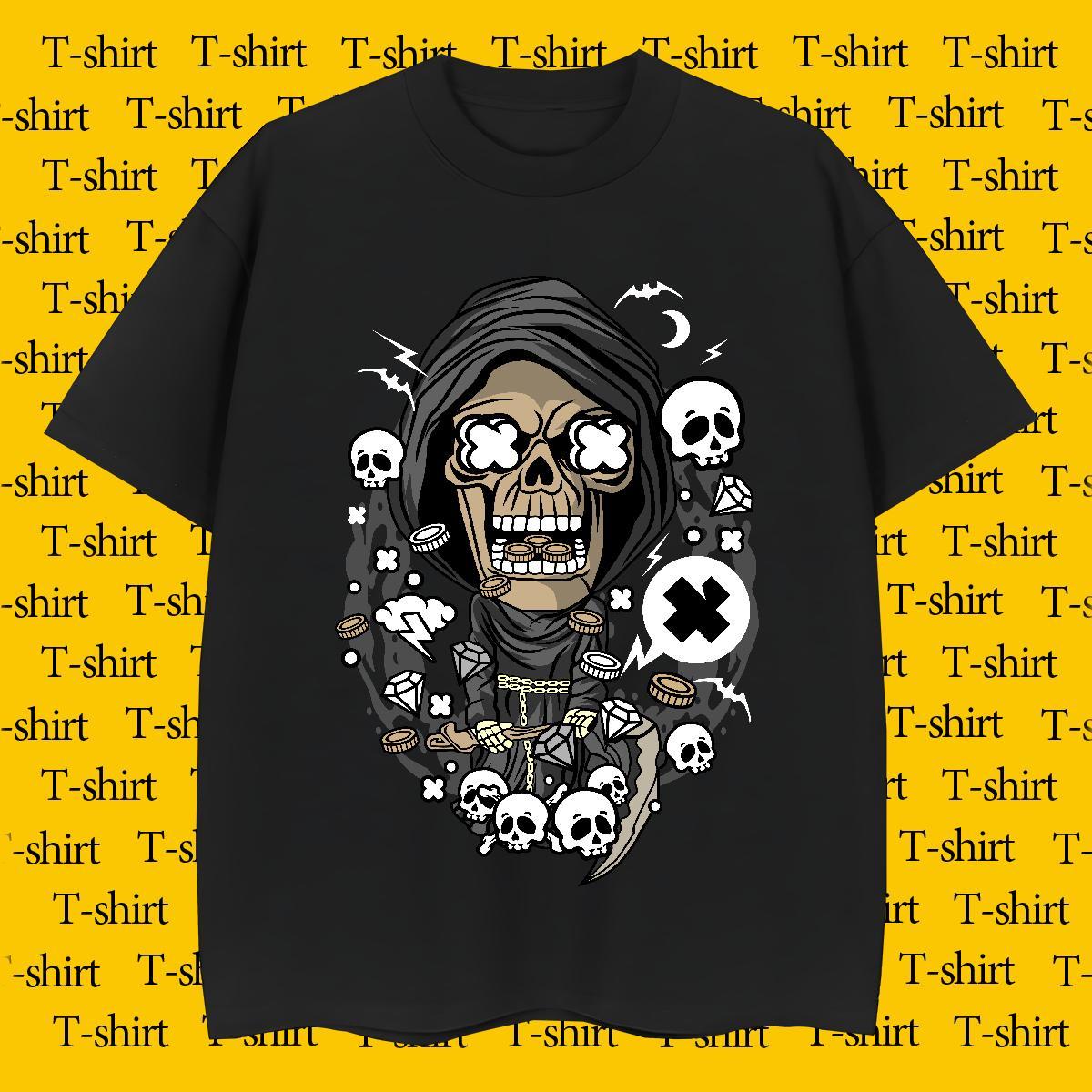 Classic Men T Shirts 100% Cotton 230g skull Sports Casual Oversized 3XL 4XL Short Sleeve O-Neck Couples T Shirts Fashion Design Clothes