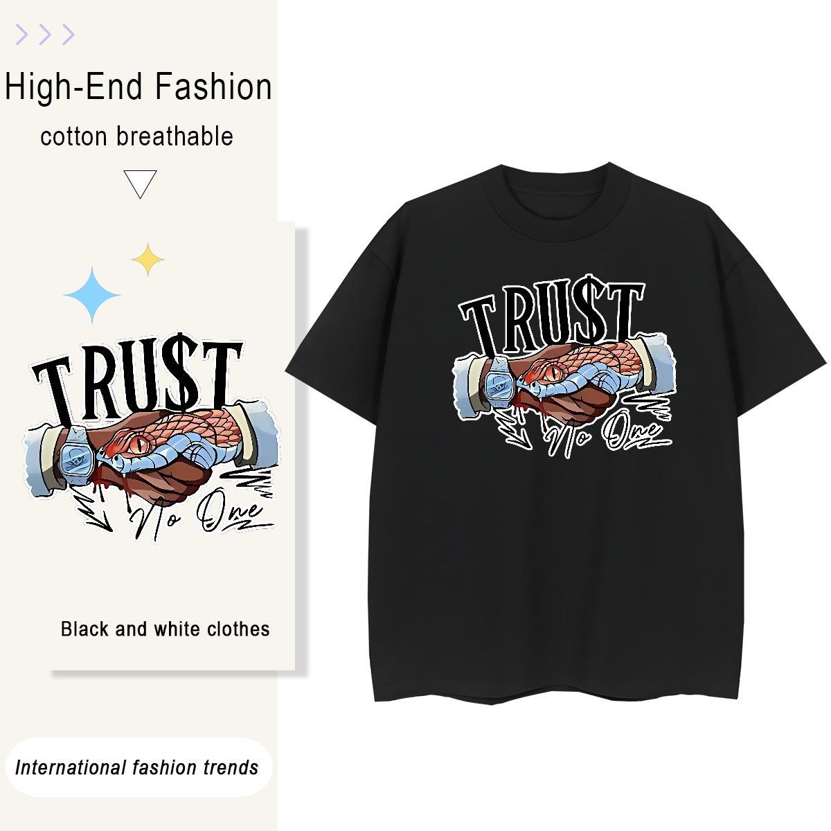5A Couples T Shirts 230g Pure Cotton snake Casual Daily Wear Womens T Shirts Breathable Custom Cartoon Tops
