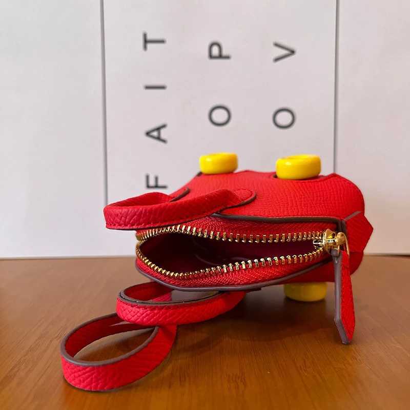 Keychains Lanyards 1 handmade mini PU leather handbag decoration pendant bag headphone box fashionable key charm mini wallet mini pendant Y240826W47F