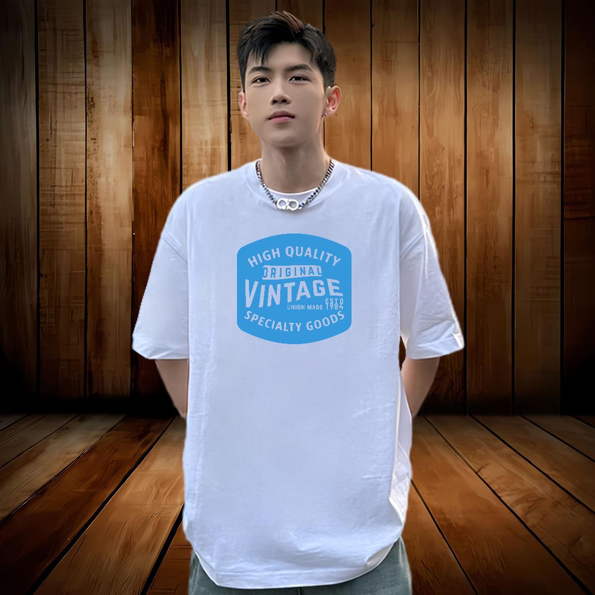 Comfortable T shirt 230g 100% Cotton letter Daily Outfit White Plus Size Breathable Soft Mens Tshirts Fashion Casual Tees