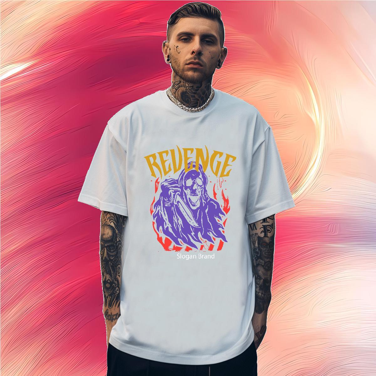 Designer T-Shirts for Men 230g 100% Cotton skull Casual Daily Wear Skull Breathable Crew Neck Men Tops Tees Fashion Designer Polos
