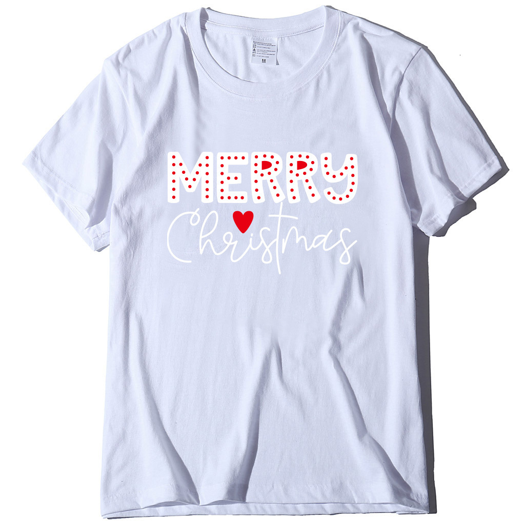Round neck loose fit women's T-cotton short sleeved MERRG letter printed T-shirt dongdumaoyi
