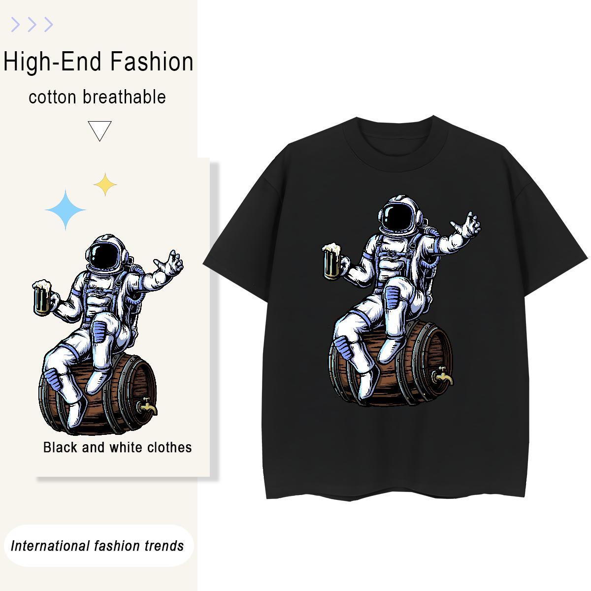 Free Shipping Woman Tshirt 230g Pure Cotton universe Daily Outfit T-Shirts for Women Crew Neck Breathable Anime Tee Shirt