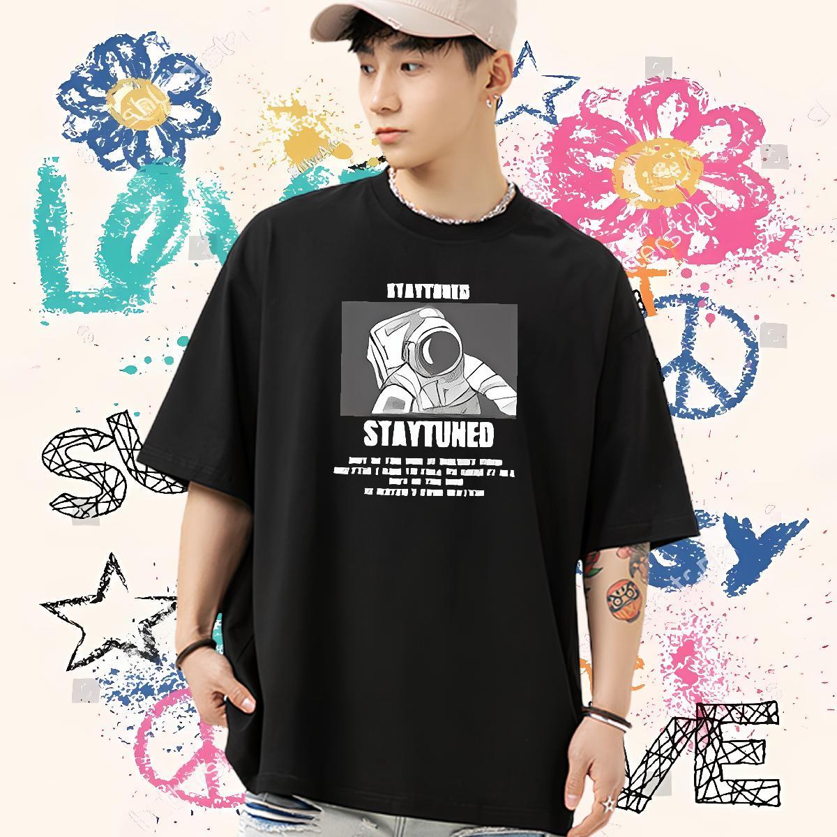 Soft Mens T Shirts 230g 100% Cotton letter Spring Summer Custom Anime Breathable Short Sleeve Men Tees Factory Direct Tops Shirt