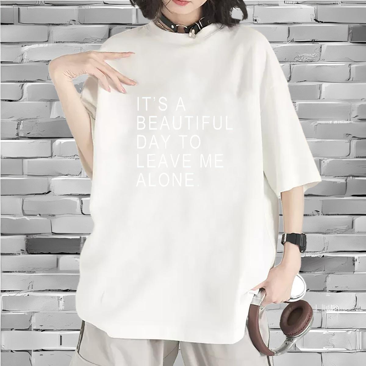 Female Womens Tshirts 230g 100% Cotton letter Summer Casual T-Shirts Round Neck Short Sleeve Custom Print Oversized Polos