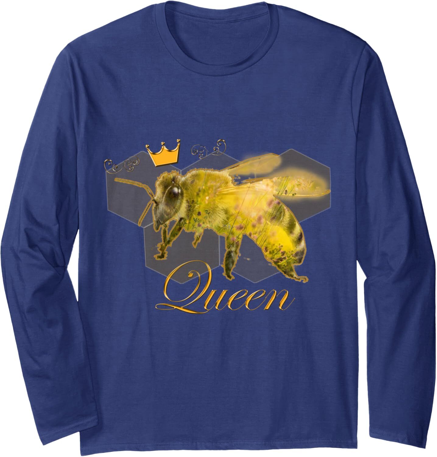 Long Sleeve Shirts for Men sweatshirt Queen Bee Funny Beehive Crown Beekeeping Gift Long Sleeve Tee Streetwear Casual tops clothes