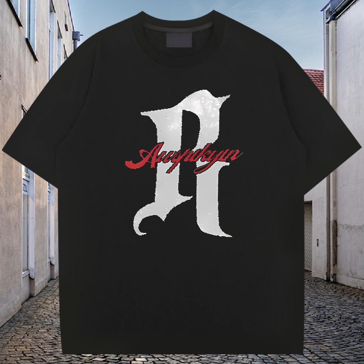 Unisex Man T Shirts 230g 100% Cotton letter Casual White Plus Size O-Neck Short Sleeve Tshirt for Man Woman 2024 Tops