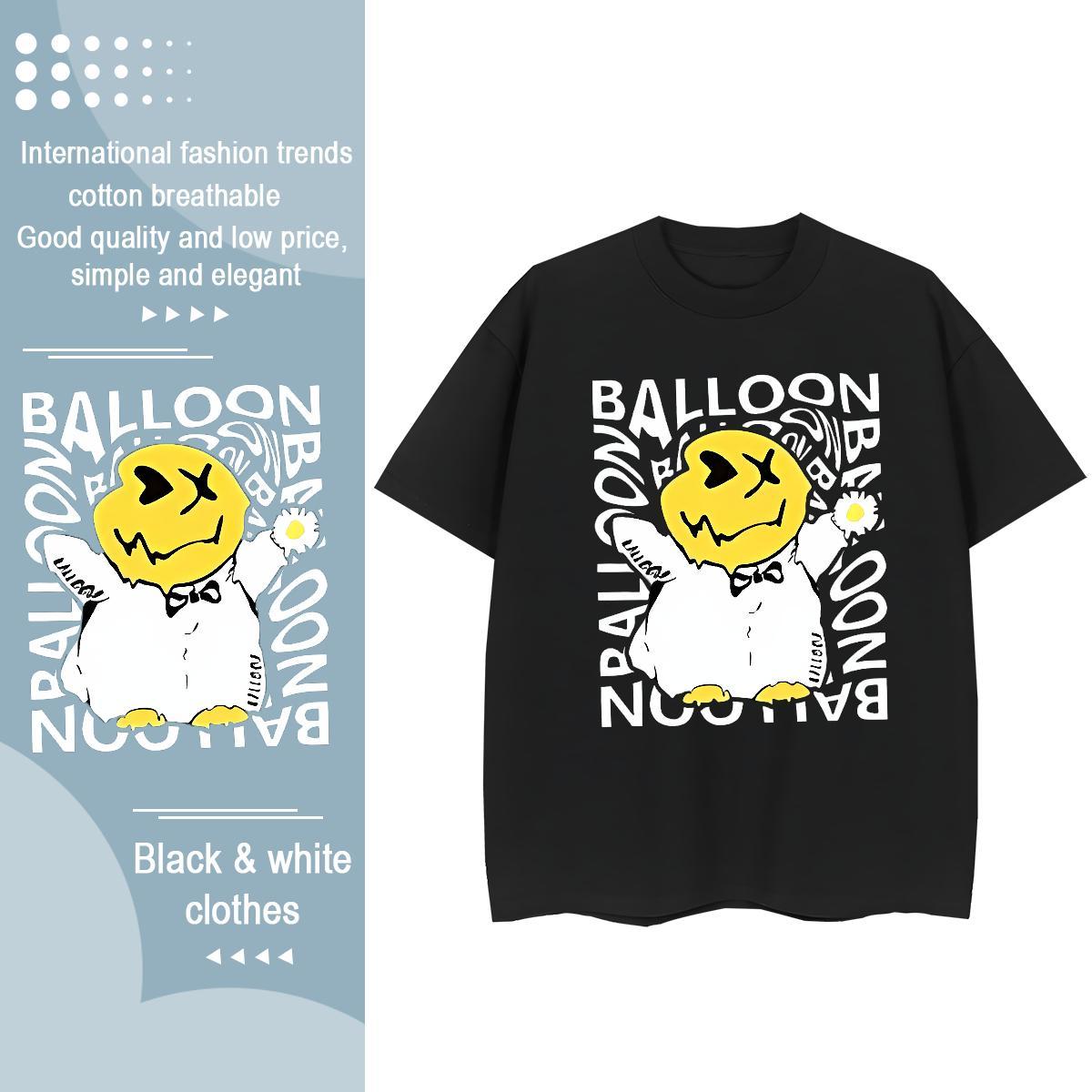Wholesale Womens Tshirts 230g 100% Cotton letter Street Casual T shirt Crew Neck Breathable DIY Printed Top Tees