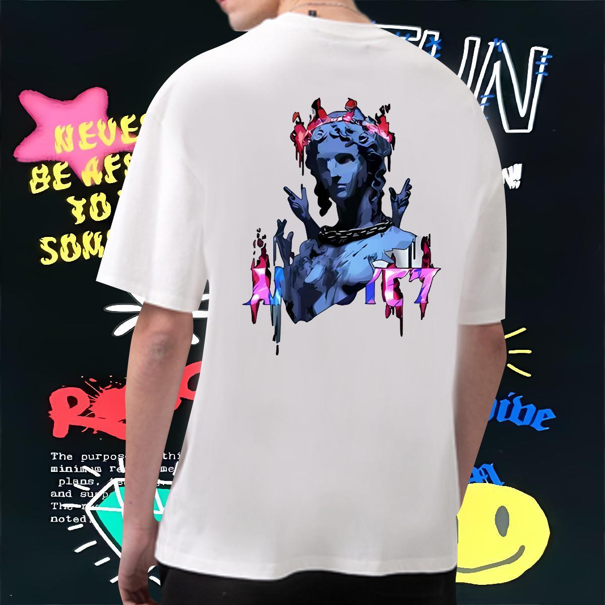 Wholesale T shirt 230g 100% Cotton portrait Home Outdoor DIY Breathable Short Sleeve Men Tops Tees Factory Direct Tops Shirt
