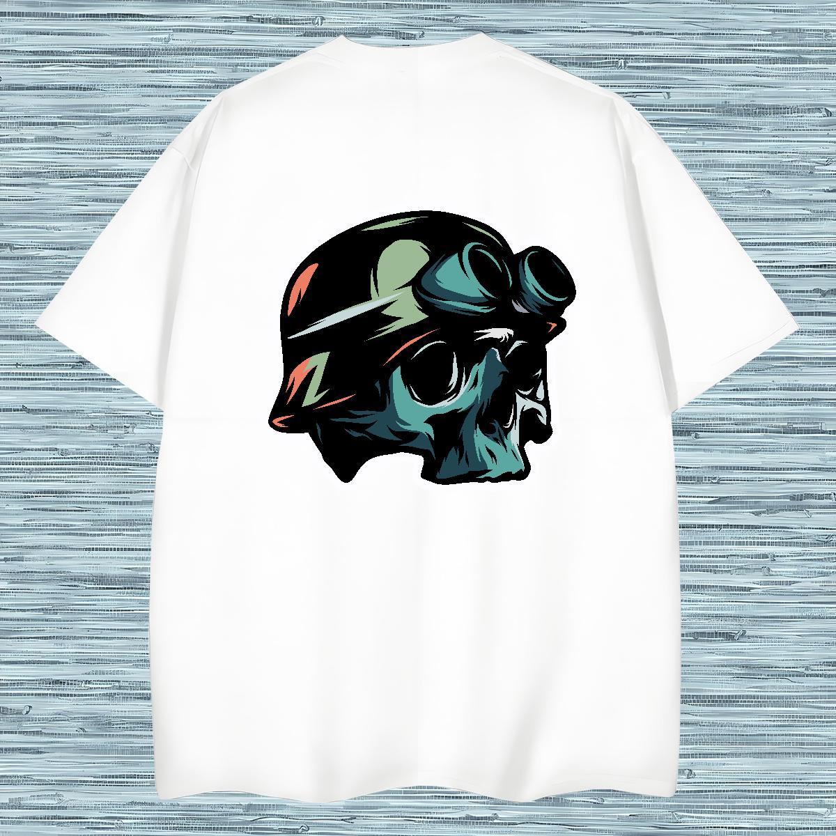 High Quality T-Shirts for Men 100% Cotton 230g skull Sport Customized Print Breathable Short Sleeve Men Tops Tees Brand Top Tees
