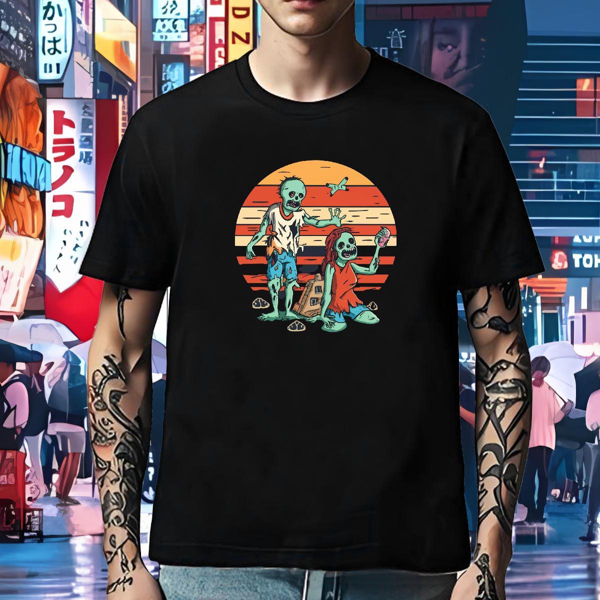 Wholesale T Shirts Men 100% Cotton 230g skull Daily Outfit Floral Print Breathable Crew Neck Tshirt for Man Woman Classic Polos