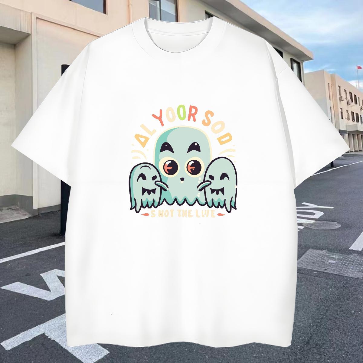Cool Design T shirt 230g Pure Cotton skull Daily Outfit Custom Print Plus Size Breathable Crew Neck Men Tshirts Wholesale Clothes