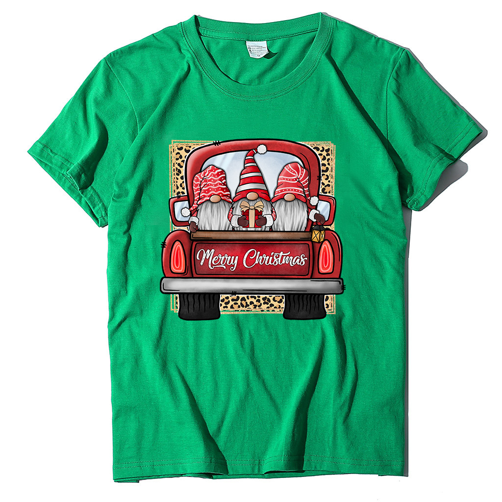 Short sleeved Loose Autumn Women's Merry Christmas Letter T-shirt Top dongdumaoyi
