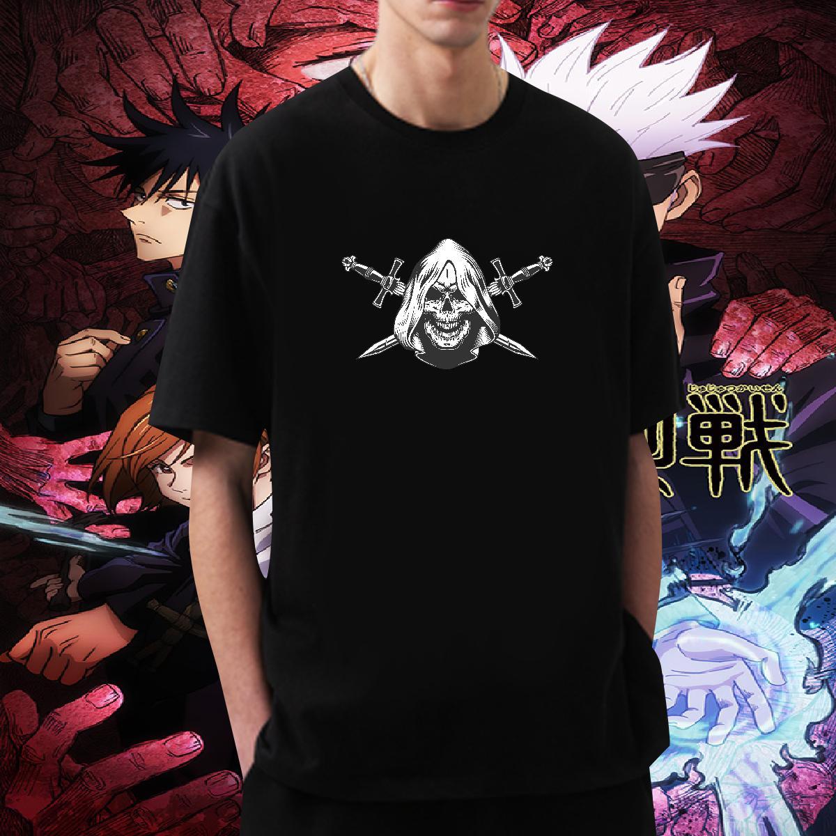 Loose T Shirts Men 230g Pure Cotton skull Sport Customized Print Breathable Soft Men Tshirts New Tops Tees