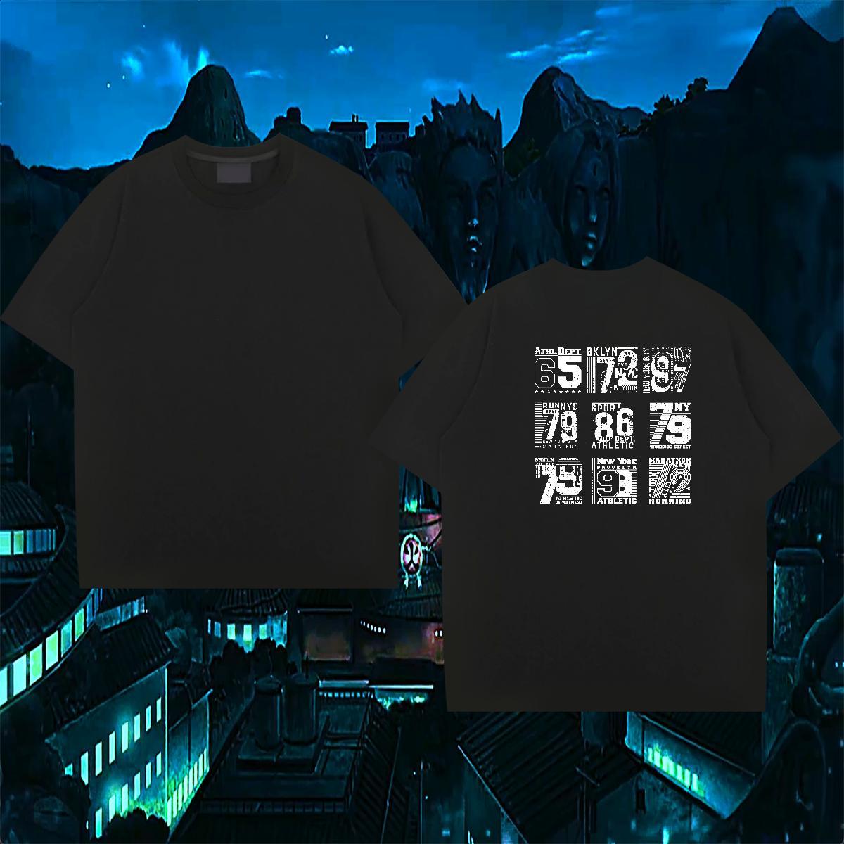 Brand Mens T Shirts 230g Cotton letter Street wear Hip Hop Anime Print Breathable Crew Neck Tshirts Stylist Wear