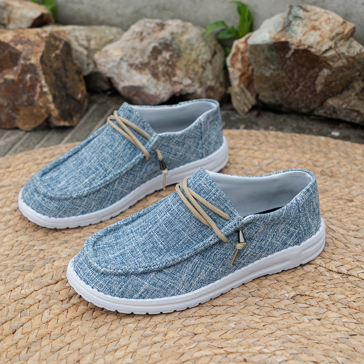 Women's solid color comfortable loafers, soft sole lightweight flat walking shoes sneakers, comfortable low top everyday shoes