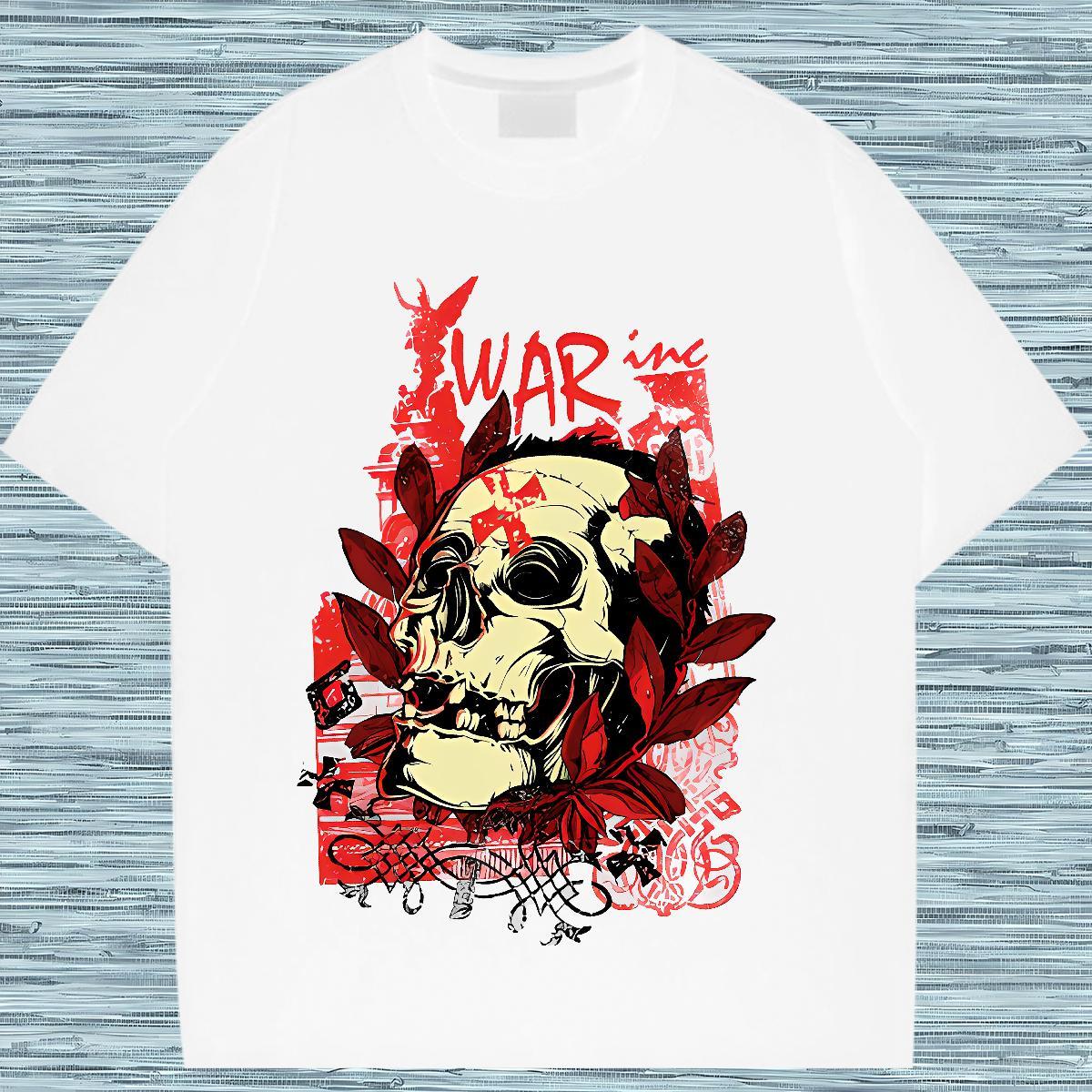 High quality Lady T shirt 230g 100% Cotton skull High Street Hip Hop T-Shirts O Neck Short Sleeves Customized Print Tops Tees