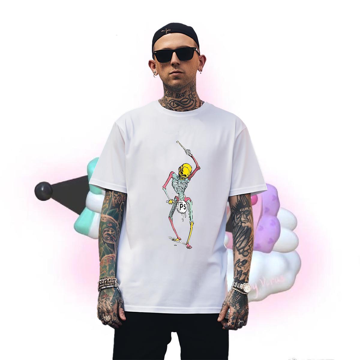 TOP Quality T Shirt For Man 230g 100% Cotton skull Sport Oversized 3XL 4XL Pure Cotton Tshirts Customized Tees