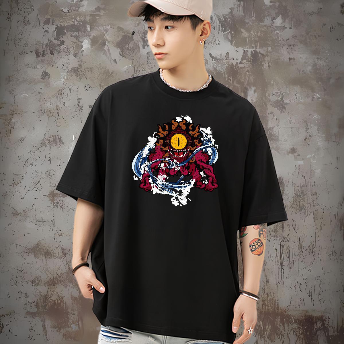 Brand T Shirts Men 230g Pure Cotton ET Beach DIY Printed O-Neck Short Sleeve Tshirt for Man Woman Designer Fashion Clothings