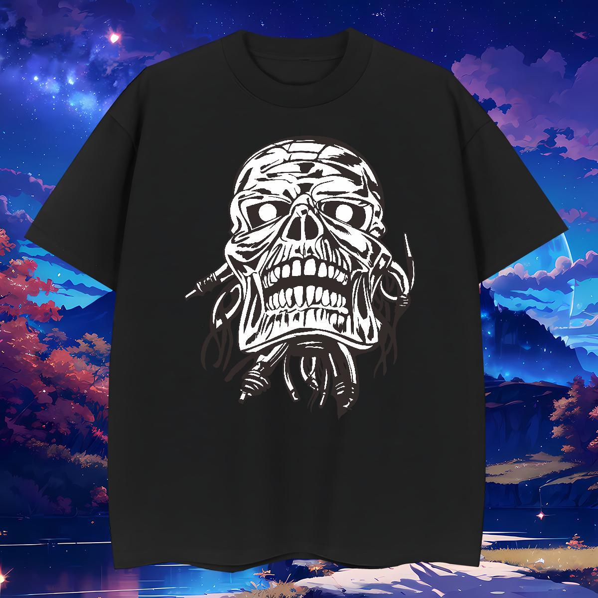 Unisex T Shirt For Man 230g 100% Cotton skull Sport DIY Breathable Crew Neck Tshirts Customized Tee Shirt
