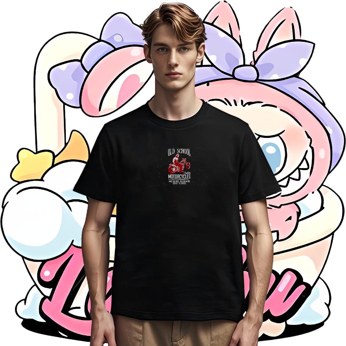Classic Mens T Shirts 100% Cotton 230g Motorcycle Sport Black Oversized Breathable Short Sleeve Couples T Shirts Classic Casual Tops Tees