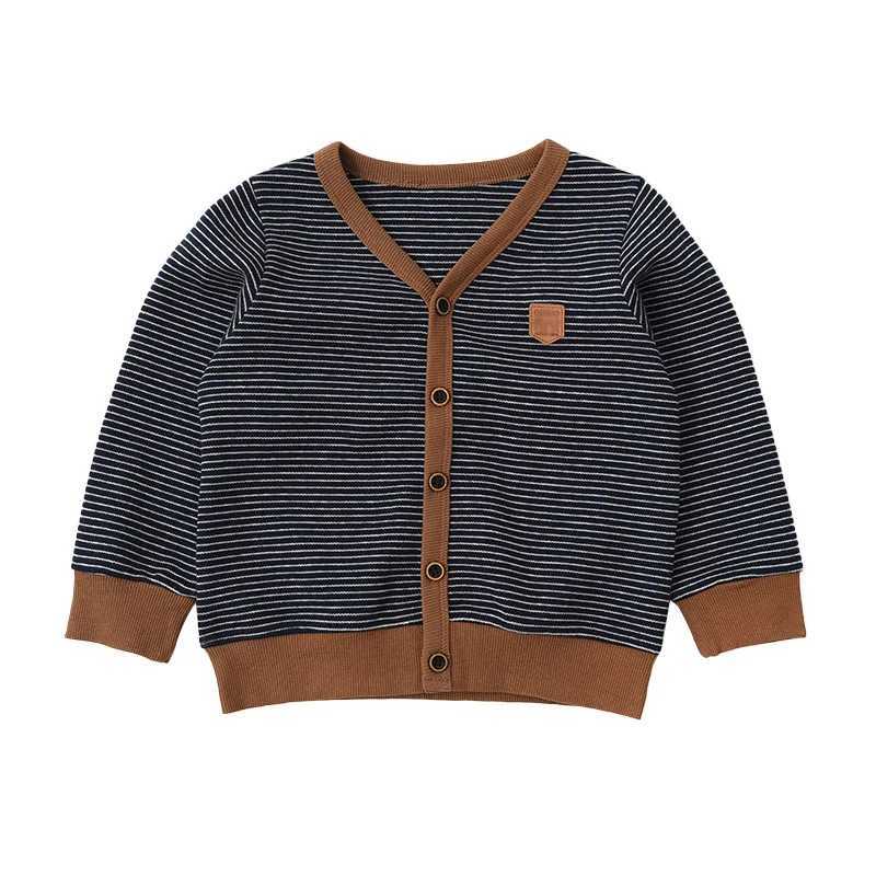 Childrens Knitted Cardigan Spring/Autumn Boys Sweater V-neck Striped Childrens Knitted SweaterW240824