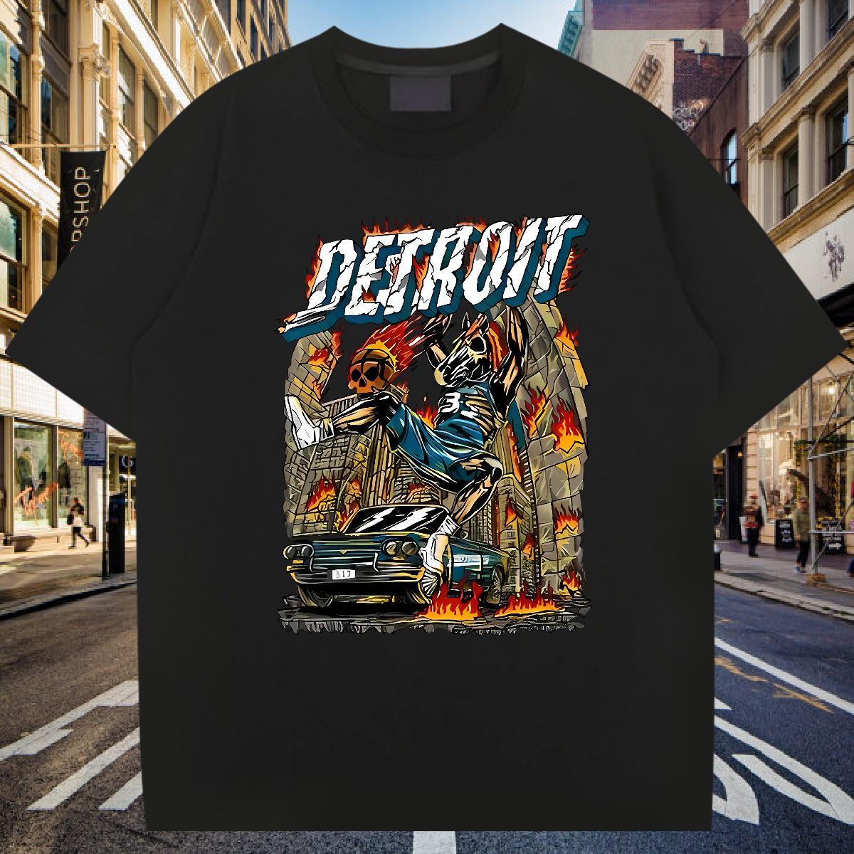 Cool T Shirts Men 230g Cotton skull Sports Casual Custom Print Oversized Breathable Short Sleeve Tshirts DIY Customized Clothings