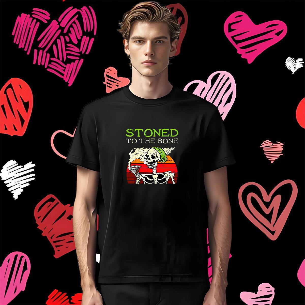 Free Shipping T-Shirts for Men 230g Cotton skull Street Casual Graphic Crew Neck Breathable Men Tops Tees Fashion Designer Polos