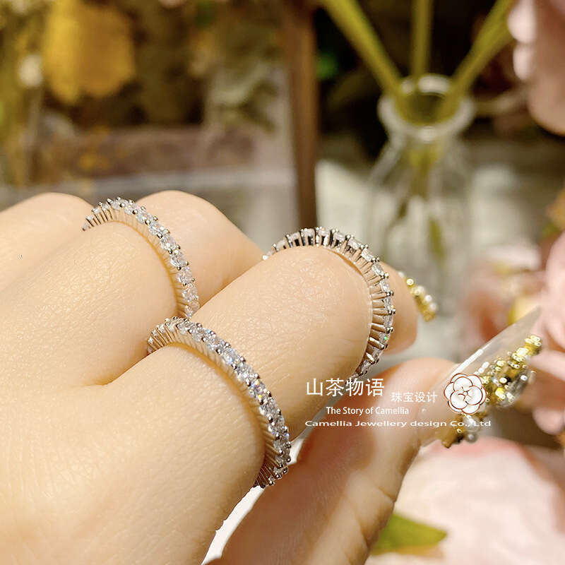 INS Hot selling single row diamond 925 Sterling Silver Luxury Big Wedding Band Rings Luxury Rings Set for Bridal Women Engagement Finger Party Gift De