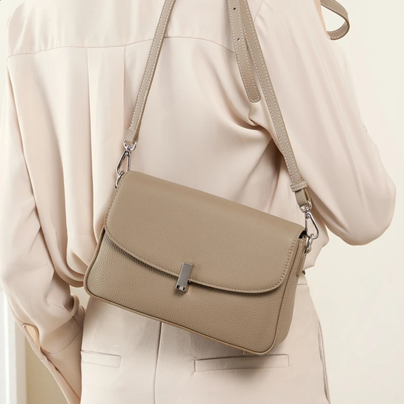 Burminsa Cowhide leather square small shoulder cross body bag for womens trend underwear handbag 240826