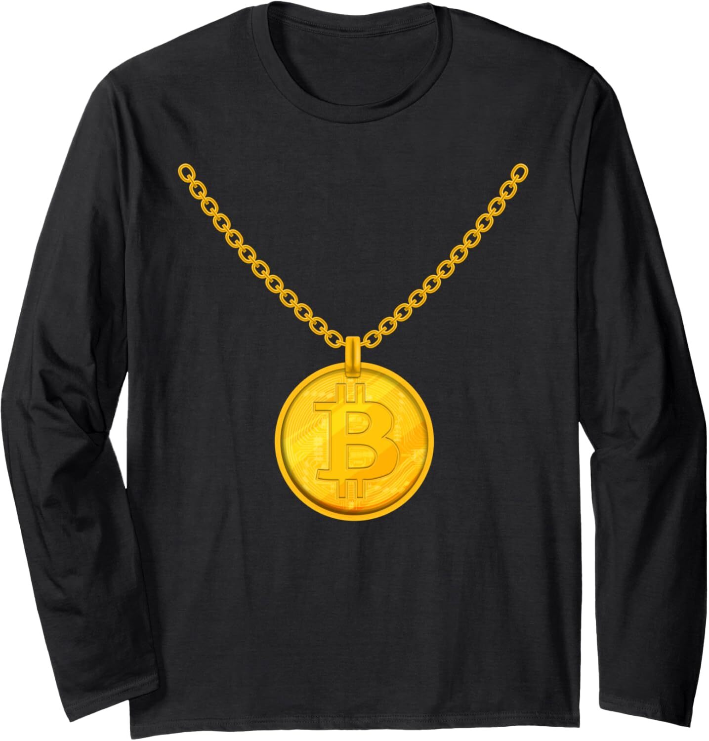 Long Sleeve Shirts for Men sweatshirt Bitcoin Golden Chain Cryptocurrency Funny Gift Long Sleeve Tee Streetwear Casual tops clothes