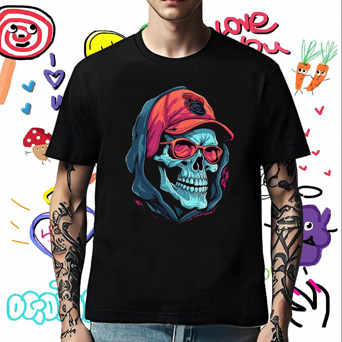Designer Man T Shirts 230g Pure Cotton skull Home Outdoor DIY Logo Oversized Breathable Men Tshirts Fashion Designer Clothes