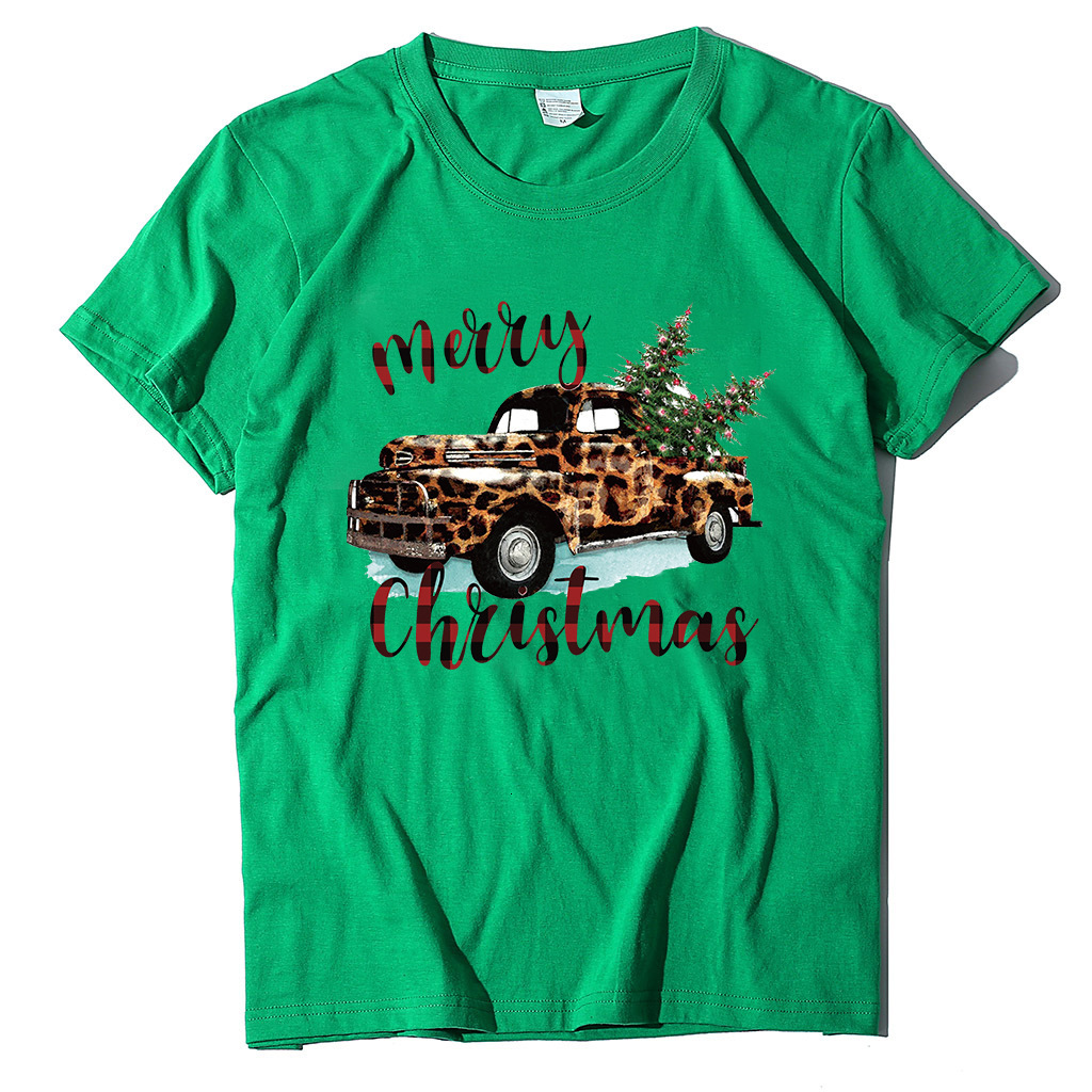 Summer and autumn round neck fashionable women's T-shirt ins trendy loose short sleeved truck pine tree dongdumaoyi