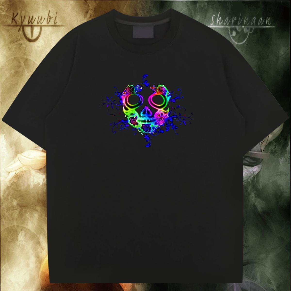 Comfortable T Shirts Men 230g Pure Cotton skull Street wear Hip Hop Plus Size Cartoon Breathable Soft Mens Tshirts Customized Clothes
