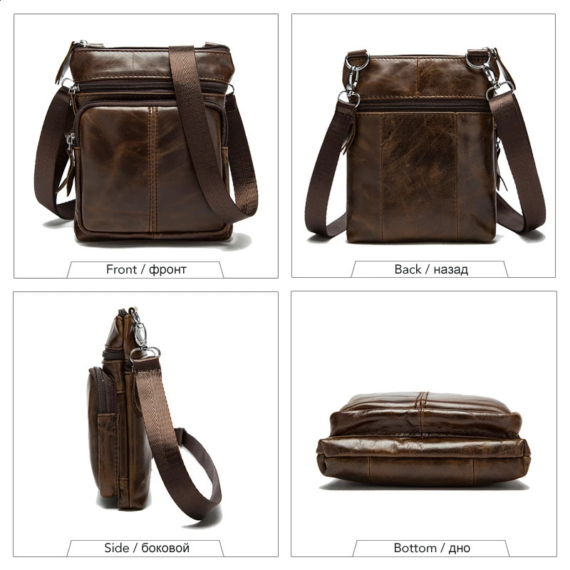 Small Messenger Crossbody Shoulder Men Bag Genuine Leather Handbag Cross Body Male For Hit Side Little Vintage Sac Bolso Bolsa 240824