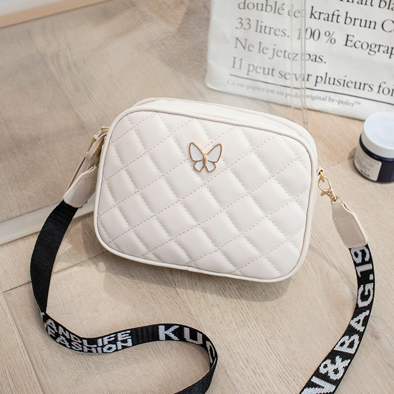 Mini Women's Fashion Wave Pattern Butterfly Decorated Shoulder Bag Crossbody Bag 2024 Small Square Bag
