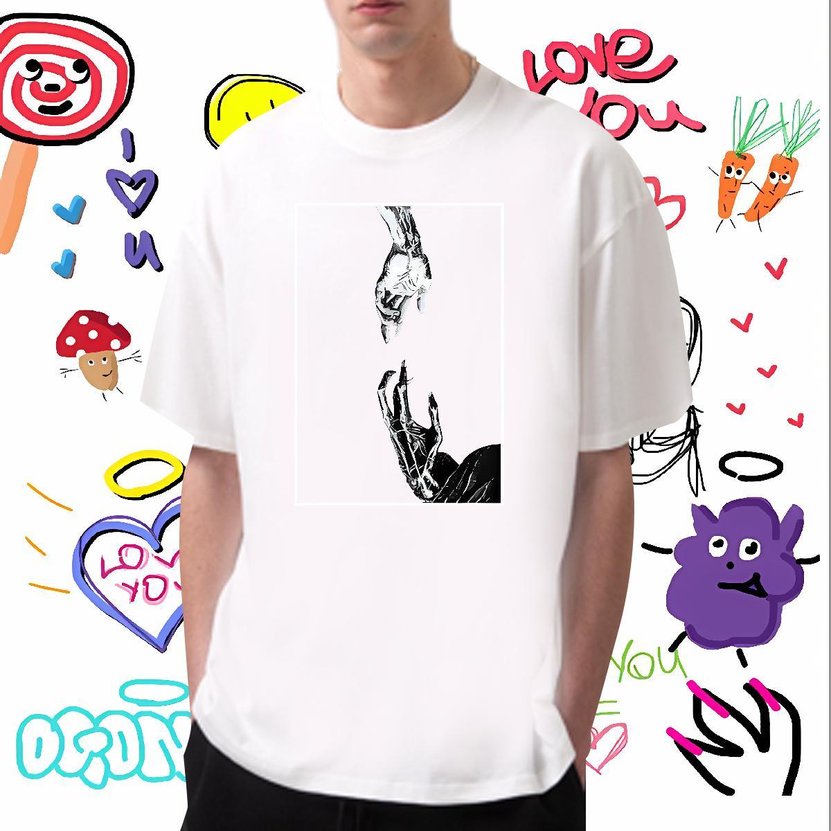 Classic T shirt 230g Cotton skull Beach Customized Round Neck Short Sleeve Men Clothes T-Shirt Classic Casual Polos