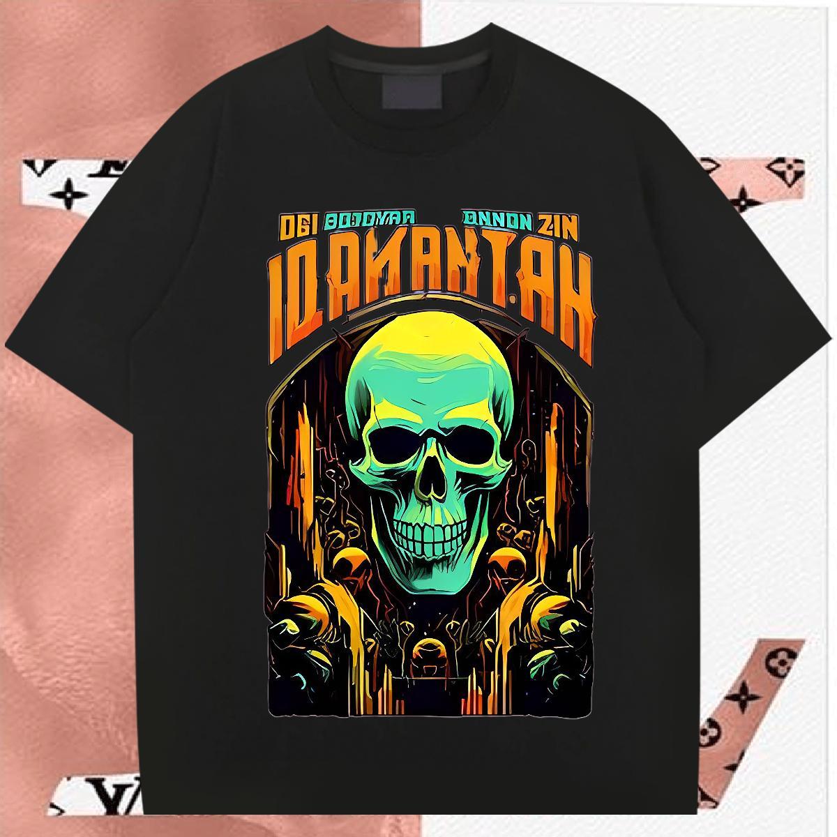 Brand T-Shirts for Men 100% Cotton 230g skull Daily Outfit Custom Printed Crew Neck Couples T Shirts Fashion Design Polos