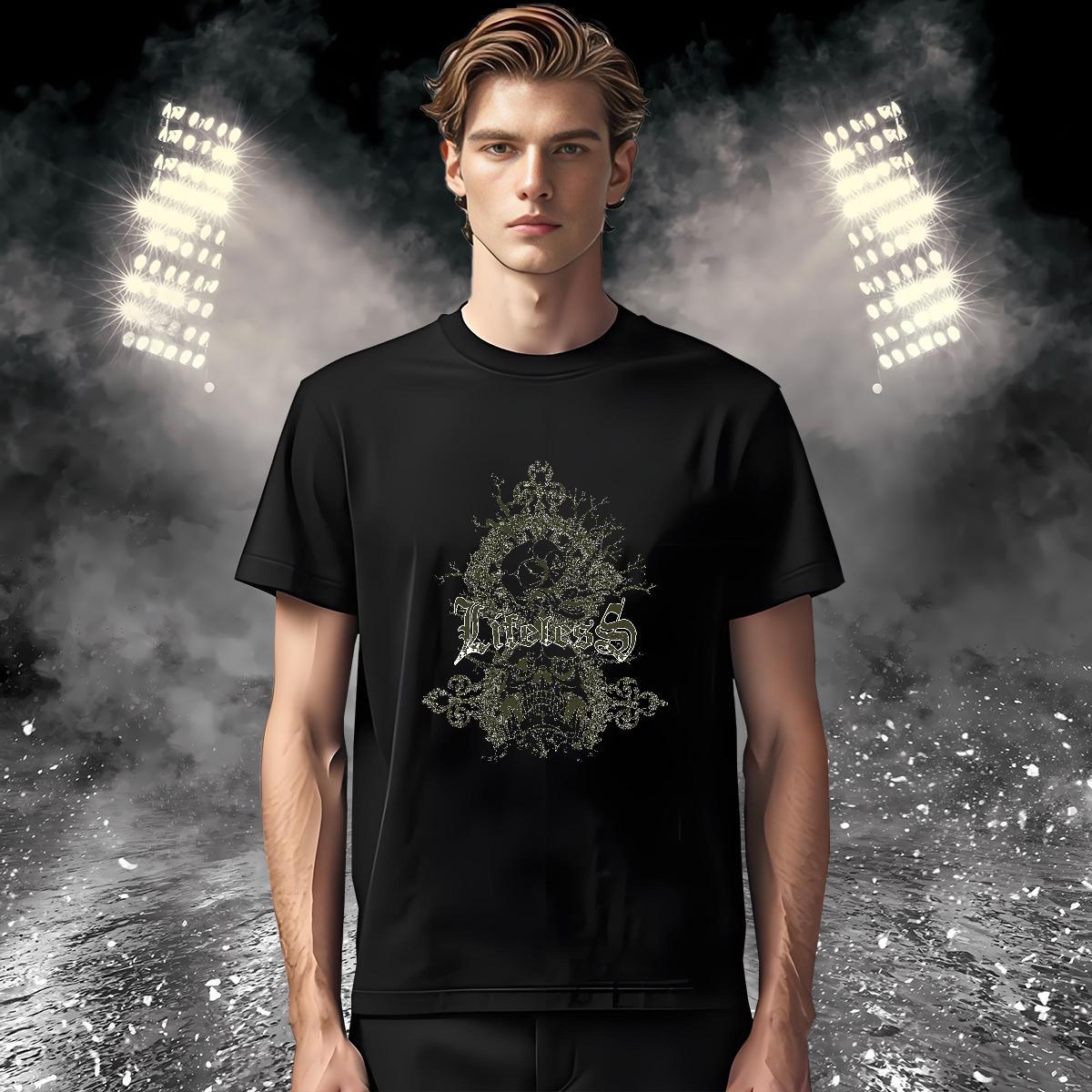 Free Shipping T-Shirts for Men 230g 100% Cotton skull Beach Floral Print Round Neck Short Sleeve Men Tshirts Fashion Casual Tops
